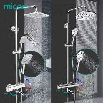 MICOE shower set thermostatic shower mixer Chrome faucet body copper casting faucet 5 mode nozzle
MICOE shower set thermostatic shower mixer Chrome faucet body copper casting faucet 5 mode nozzle