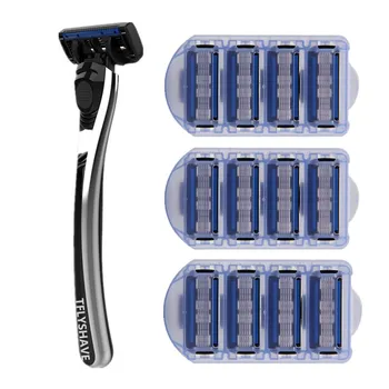 TFLYSHAVE Man Manual Shaving Razor Blade 5 Layer Razor Cartridge with Trimmer BladeTOP Replaceable Blade (1 Holder+12 Blade)
TFLYSHAVE Man Manual Shaving Razor Blade 5 Layer Razor Cartridge with Trimmer BladeTOP Replaceable Blade (1 Holder+12 Blade)