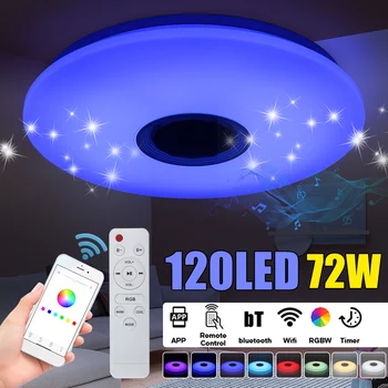 72W Modern RGB LED Ceiling Lights Home lighting APP bluetooth Music Light Bedroom Lamps Smart Ceiling Lamp+Remote Control
72W Modern RGB LED Ceiling Lights Home lighting APP bluetooth Music Light Bedroom Lamps Smart Ceiling Lamp+Remote Control