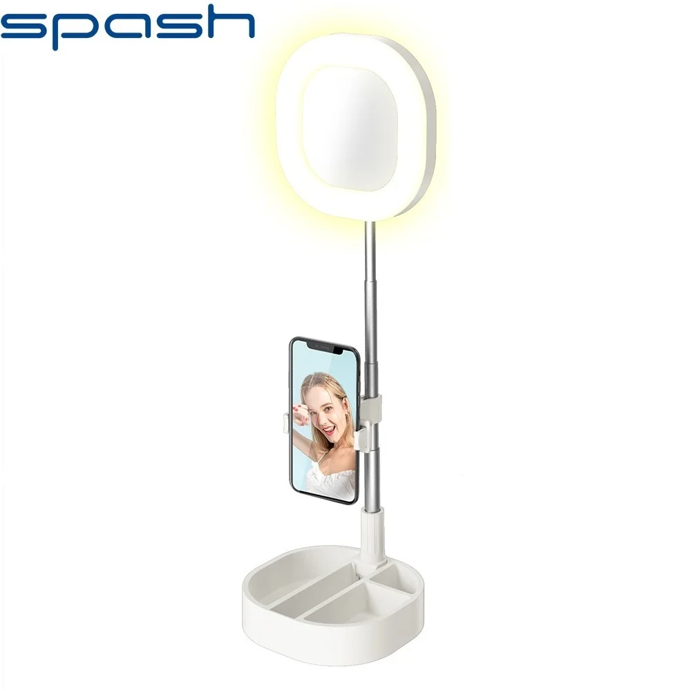 SPASH fill light ring lamp dimmable wiht mirror monopod phone holder mini storage box LED ring light for makeup lighting
SPASH fill light ring lamp dimmable wiht mirror monopod phone holder mini storage box LED ring light for makeup lighting