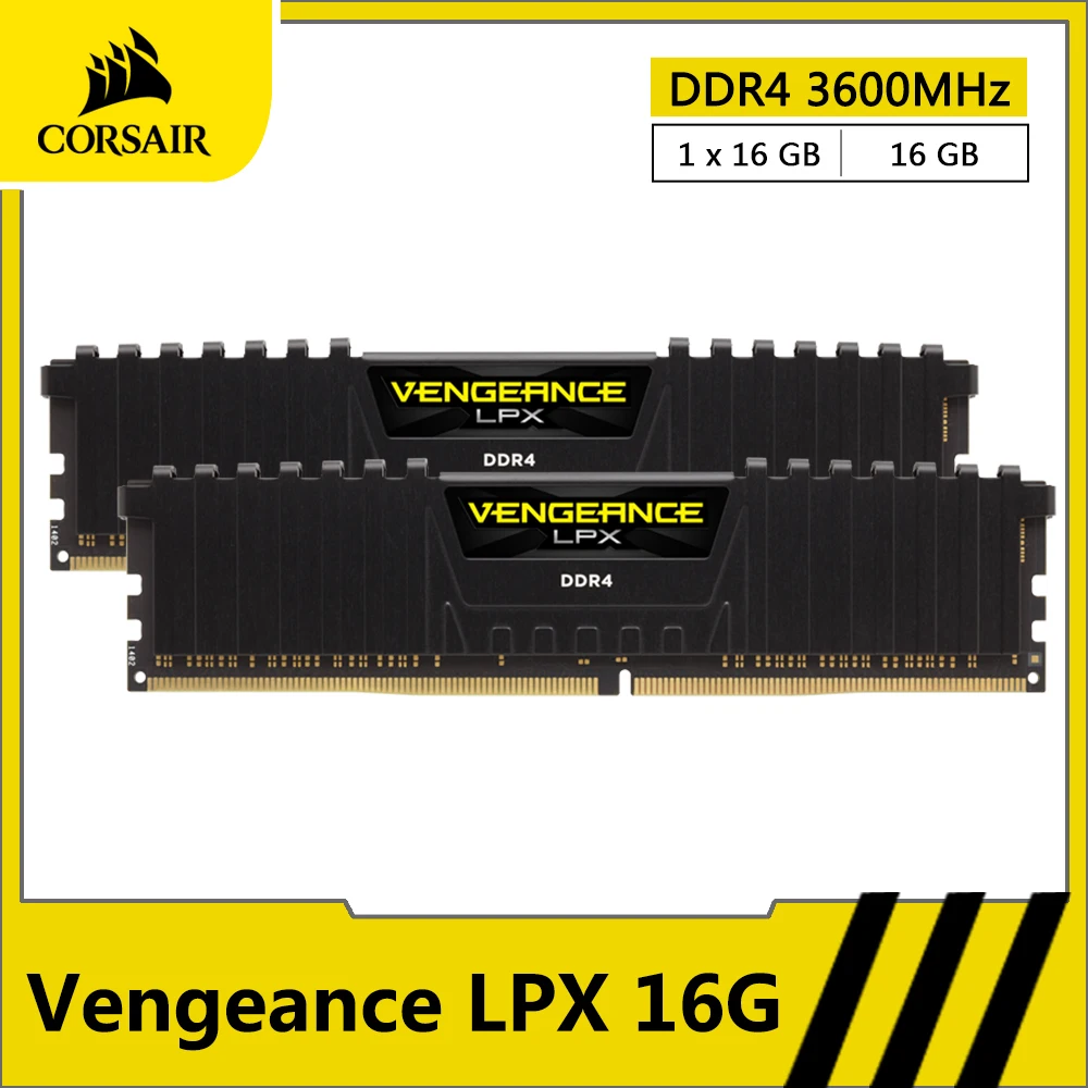 CORSAIR Vengeance LPX RAM DDR4 16GB 32GB 3600MHz Desktop Memory PC Computer Desktop Memoria RAM DDR4 288 Pin DIMM Module
CORSAIR Vengeance LPX RAM DDR4 16GB 32GB 3600MHz Desktop Memory PC Computer Desktop Memoria RAM DDR4 288 Pin DIMM Module