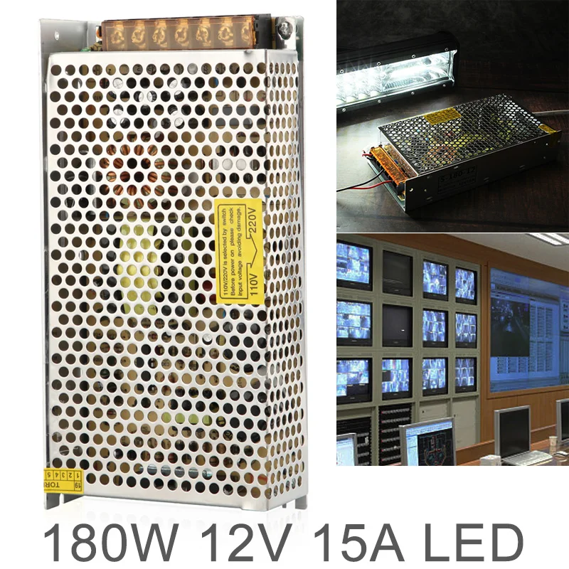 DC Switch 180W Aluminum Alloy Switch Power Supply Driver Adapter / Source Transformer for LED Strip Light/Monitoring Equipment
DC Switch 180W Aluminum Alloy Switch Power Supply Driver Adapter / Source Transformer for LED Strip Light/Monitoring Equipment