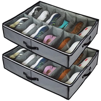 Under Bed Shoe Storage Organizers ,2 Pack Fit 24 Pairs, Underbed Shoe Storage Containers Box Bags with Clear Cover
Under Bed Shoe Storage Organizers ,2 Pack Fit 24 Pairs, Underbed Shoe Storage Containers Box Bags with Clear Cover