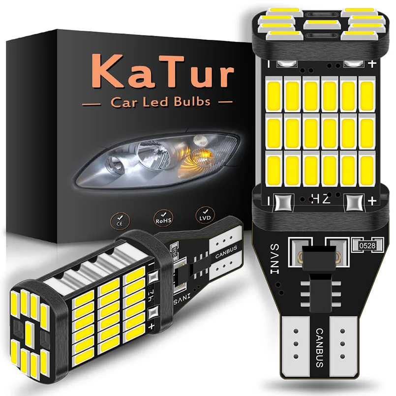 Katur 2 шт. 1200Lm светодиодный 15 W16W светодиодные лампы Canbus 920 912 4014SMD белые 12 В