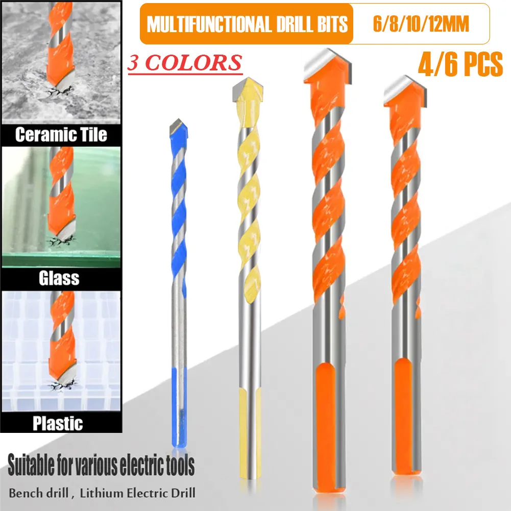 4/6 Pcs Set Drill Bits Triangular-overlord Handle Multifunctional Quality Drill Bits Perforator Ceramic Marble Tile Drill Handle
4/6 Pcs Set Drill Bits Triangular-overlord Handle Multifunctional Quality Drill Bits Perforator Ceramic Marble Tile Drill Handle