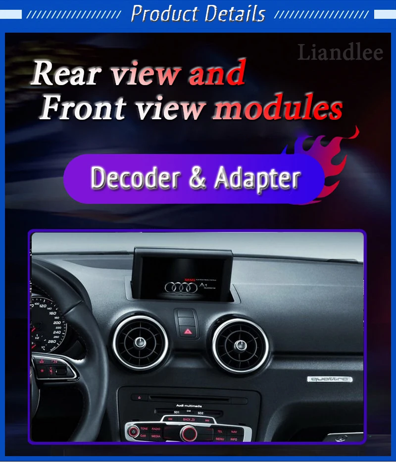 Original Car Screen Upgrade Reverse Camera Adpter For Audi A1 8X GB 2010~2020 MMI Interface Connect Rear Backup Camera Decoder asfc