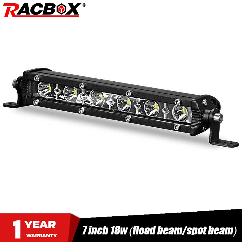 

18w 7inch LED Light Bar Work Slim Single Row Spot Flood Beam Mini For ATV UAZ 4WD Niva 4x4 Automobile Headlights Car fog light