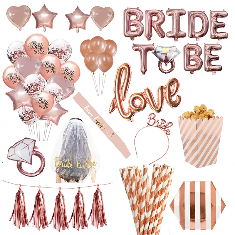 Свадебные украшения из розового золота буквы &quotBride To Be" воздушный шар фольги