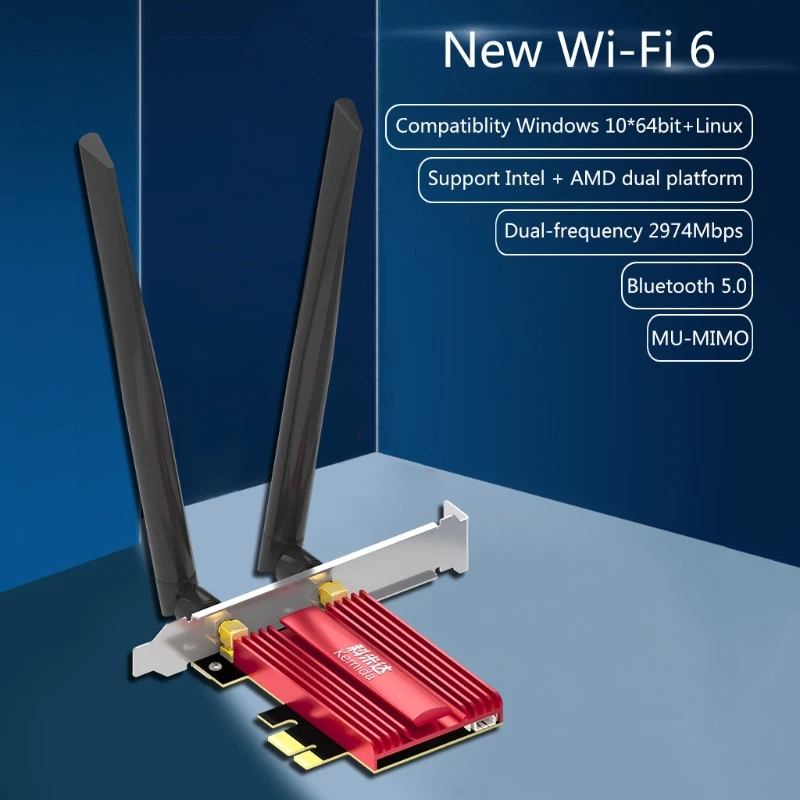 3000Mbps Dual Band Wireless Desktop PCIe AX3000 Pro AX200 WiFi Card 2.4G/5Ghz 802.11ax Bluetooth 5.0
3000Mbps Dual Band Wireless Desktop PCIe AX3000 Pro AX200 WiFi Card 2.4G/5Ghz 802.11ax Bluetooth 5.0