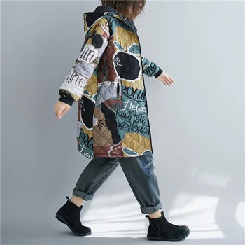 Women Autumn Winter Vintage Graffiti Loose Quilted Coat Plus Size Fall Female Long Padded Ployester Faux Cotton Coat Oversize
Women Autumn Winter Vintage Graffiti Loose Quilted Coat Plus Size Fall Female Long Padded Ployester Faux Cotton Coat Oversize