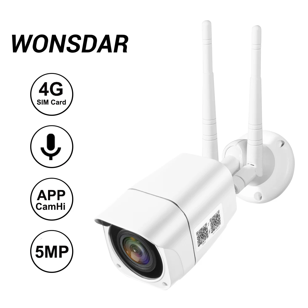 Wonsdar 5MP 1080P HD 3G 4G Camera Wireless Outdoor GSM SIM Card Two Way Audio Bullet CCTV Camera Night Vision 30M P2P CamHi
Wonsdar 5MP 1080P HD 3G 4G Camera Wireless Outdoor GSM SIM Card Two Way Audio Bullet CCTV Camera Night Vision 30M P2P CamHi