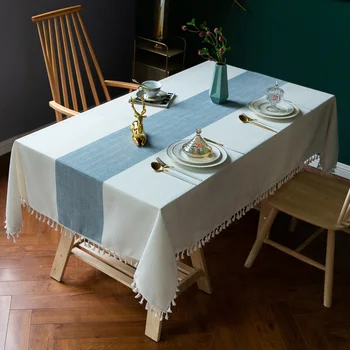 Solid Color Linen Tablecloth Tassels Joint Rectangular Tablecloth Party Kitchen Unit Decoration Tablecloth Coffee Table Cloth 
Solid Color Linen Tablecloth Tassels Joint Rectangular Tablecloth Party Kitchen Unit Decoration Tablecloth Coffee Table Cloth