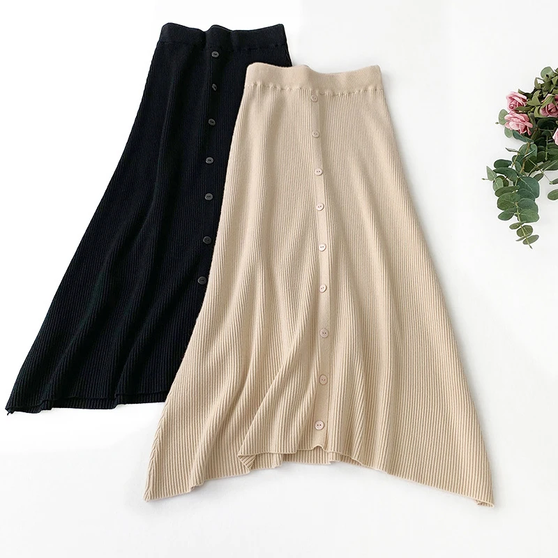 2019 New Autumn Winter Thick Warm Knitted Skirts Korean Button A-Line Skirt Simple Stylish Crocheted Midi Skirt Jupe Femme
2019 New Autumn Winter Thick Warm Knitted Skirts Korean Button A-Line Skirt Simple Stylish Crocheted Midi Skirt Jupe Femme