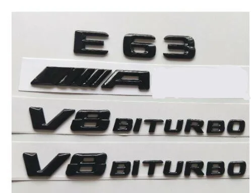 Glossy Black 3D Letters FOR E63 AMG V8 BITURBO Emblems for Mercedes Benz W212 W213 | Автомобили и мотоциклы