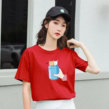 Pure cotton plus size women's 2020 summer super fire cartoon printing loose short sleeve T-shirt round neck ins
Pure cotton plus size women's 2020 summer super fire cartoon printing loose short sleeve T-shirt round neck ins