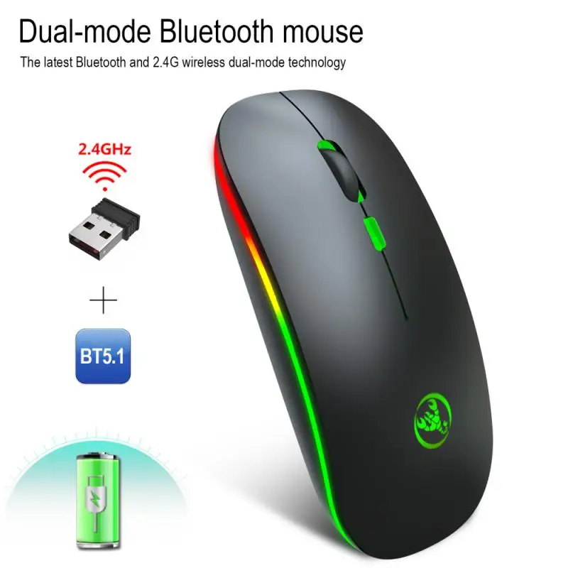 T18 Colorful Glow Dual Mode Bluetooth 5.1/2.4 G Wireless Optional Mouse Click Silence Max1600 DPI Fashionable Slim Mute Mouse
T18 Colorful Glow Dual Mode Bluetooth 5.1/2.4 G Wireless Optional Mouse Click Silence Max1600 DPI Fashionable Slim Mute Mouse