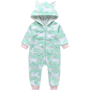 New Spring Autumn Long-sleeved Hooded Warm Baby Onesies Kid Girls Unicorn Print Jumpsuit Newborn Girls Cute Cartoon Long Rompers
New Spring Autumn Long-sleeved Hooded Warm Baby Onesies Kid Girls Unicorn Print Jumpsuit Newborn Girls Cute Cartoon Long Rompers