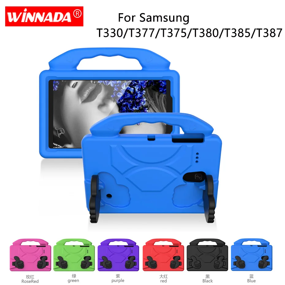 Фото For Samsung T380 T385 Case Kids Tablet excellent shock proof EVA Hand-held Stand Cover for Galaxy Tab A 8.0 T387 T377 T375 T330 |