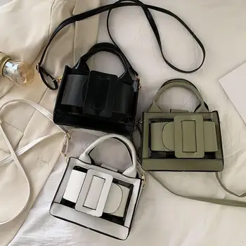 Women PVC Messenger Bag 2020 New Designer Clear Handbag Ladies PU Splicing Small Shoulder Bags Female Square Crossbody
Women PVC Messenger Bag 2020 New Designer Clear Handbag Ladies PU Splicing Small Shoulder Bags Female Square Crossbody