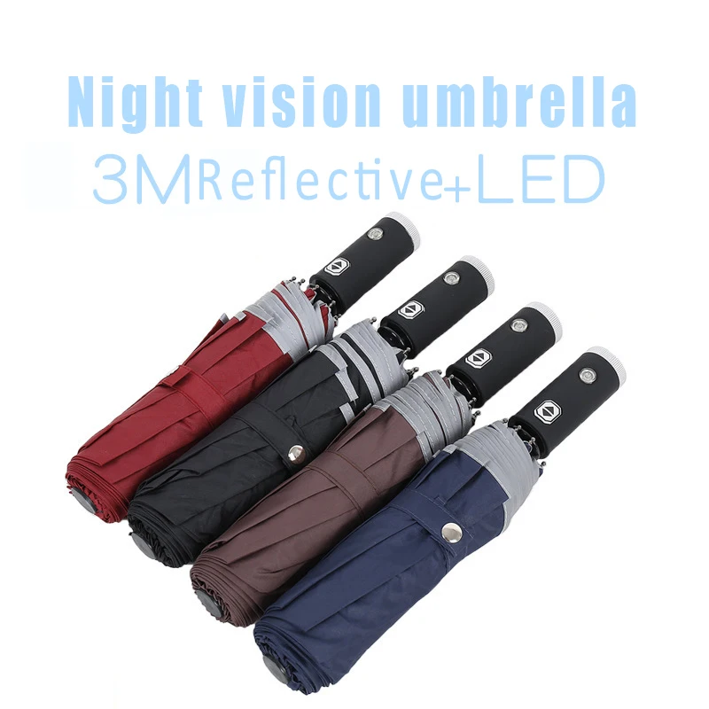 2019 Creative Automatic Folding Flashlight Night Line LED Small Umbrella Multi-function Safety Fluorescent Reflective Umbrellas
2019 Creative Automatic Folding Flashlight Night Line LED Small Umbrella Multi-function Safety Fluorescent Reflective Umbrellas