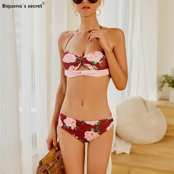 Plus Size Ruched Sexy Bandeau Bikini Set 2020 Mujer Floral Bandage Swimsuit Pedded Push Up Swimwear Women Brazilian Biquinis New 
Plus Size Ruched Sexy Bandeau Bikini Set 2020 Mujer Floral Bandage Swimsuit Pedded Push Up Swimwear Women Brazilian Biquinis New