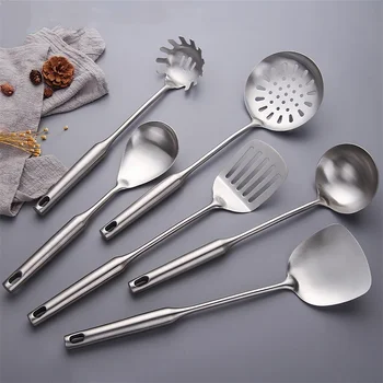 304 Stainless Steel Kitchenware Set Spatula Soup Spoon Hanger Rice Spoon Frying Shovel Home Kitchen Supplies
304 Stainless Steel Kitchenware Set Spatula Soup Spoon Hanger Rice Spoon Frying Shovel Home Kitchen Supplies