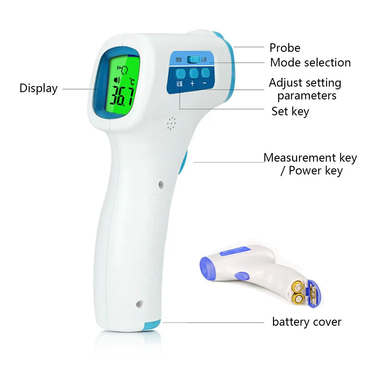 Digital Thermometer Non-contact Ear Forehead Dual Mode High Precision Fast Accurate Infrared Baby Thermometer Electronic
Digital Thermometer Non-contact Ear Forehead Dual Mode High Precision Fast Accurate Infrared Baby Thermometer Electronic