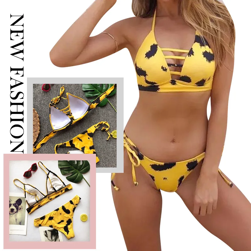 Sexy Beach Wear Bikini Set Split Type Polyester Leopard Swimsuit Fashion Adjustable Girls Travel Sunbath Swimwear
Sexy Beach Wear Bikini Set Split Type Polyester Leopard Swimsuit Fashion Adjustable Girls Travel Sunbath Swimwear