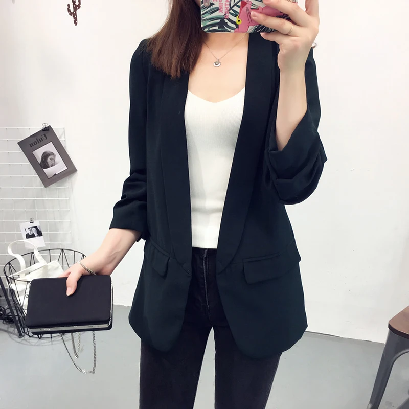 Women Jacket Coat Office Business Thin Small Suit Jacket 2019 New Spring Autumn Solid Color Slim Casual Blazer Female Jackets
Women Jacket Coat Office Business Thin Small Suit Jacket 2019 New Spring Autumn Solid Color Slim Casual Blazer Female Jackets