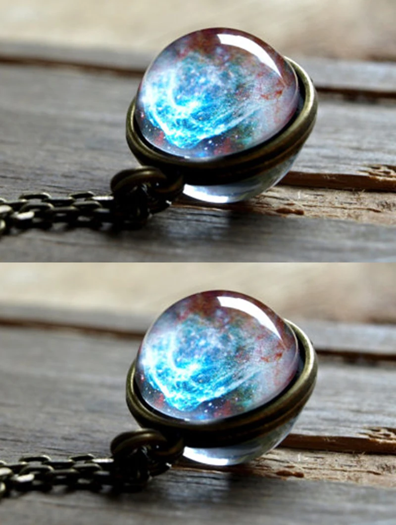 2 Piece UNIVERSE IN A NECKLACE Double-sided Glass Ball Pendant Time Gem Universe Handmade Star Necklace
2 Piece UNIVERSE IN A NECKLACE Double-sided Glass Ball Pendant Time Gem Universe Handmade Star Necklace