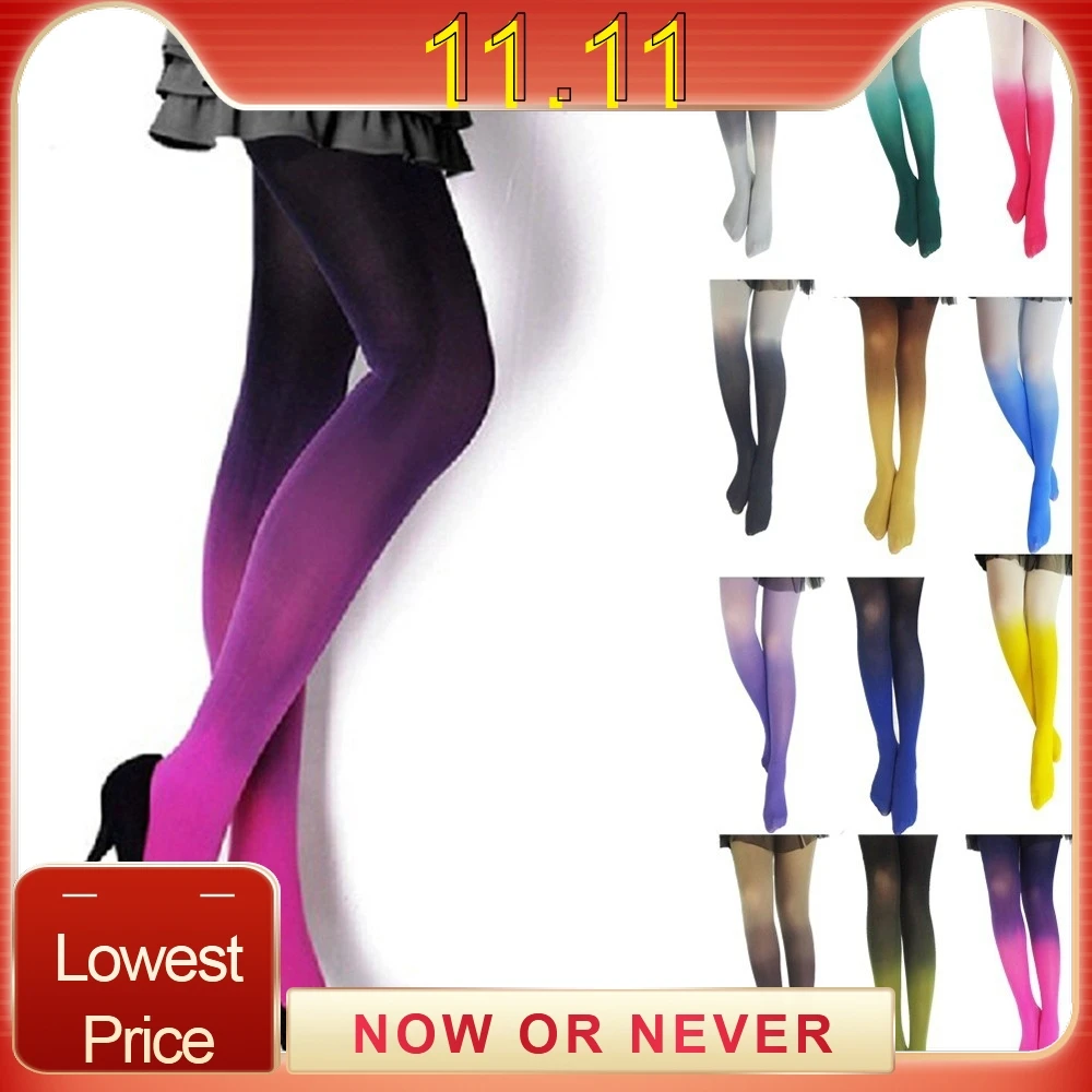 Женские колготки с градиентом сексуальные утягивающие носки яркие цвета чулки