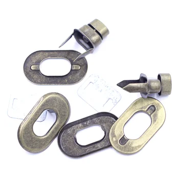 

10 Sets Bronze Tone Oval Alloy Frame Kiss Clasp Closure Lock Purse Twist Turn Lock Luggage Bag Accessories 37x21mm