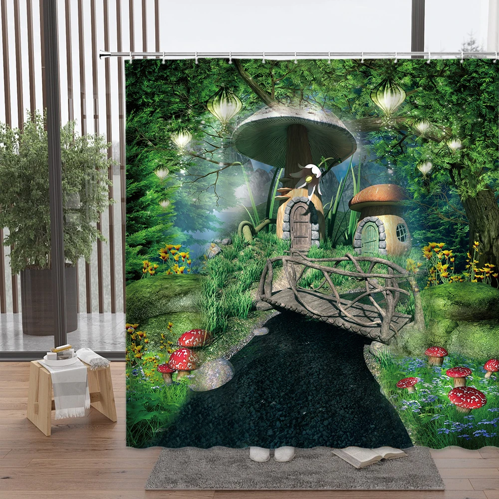 Занавеска для душа «фантастический лес» с мультяшными зелеными растениями, набор аксессуаров для экрана ванной комнаты, водонепроницаемый домашний декор с крючком
Занавеска для душа «фантастический лес» с мультяшными зелеными растениями, набор аксессуаров для экрана ванной комнаты, водонепроницаемый домашний декор с крючком