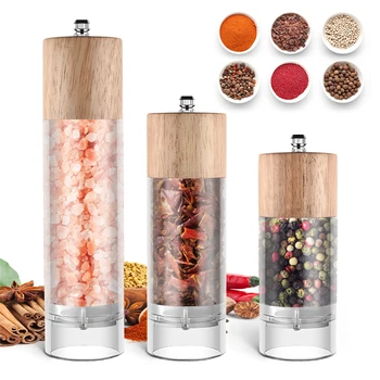 Manual Spice Pepper Grinder Mill Oak Acrylic Seasoning Muller With Adjustable Ceramic Cooking BBQ Kitchen Tools 
Manual Spice Pepper Grinder Mill Oak Acrylic Seasoning Muller With Adjustable Ceramic Cooking BBQ Kitchen Tools