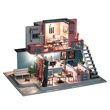 DIY Creative Handmade Theme Wooden Cabin Assembly Building Model Toy Set - Pink Coffee Shop
DIY Creative Handmade Theme Wooden Cabin Assembly Building Model Toy Set - Pink Coffee Shop