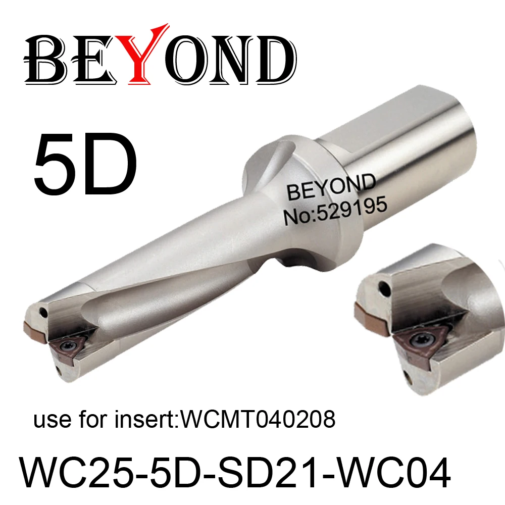 BEYOND WC 5D 21mm WC25-5D-SD21-WC04 U Drilling Drill Bit use Insert WCMT WCMT040208 Indexable Carbide Inserts Lathe CNC Tools
BEYOND WC 5D 21mm WC25-5D-SD21-WC04 U Drilling Drill Bit use Insert WCMT WCMT040208 Indexable Carbide Inserts Lathe CNC Tools