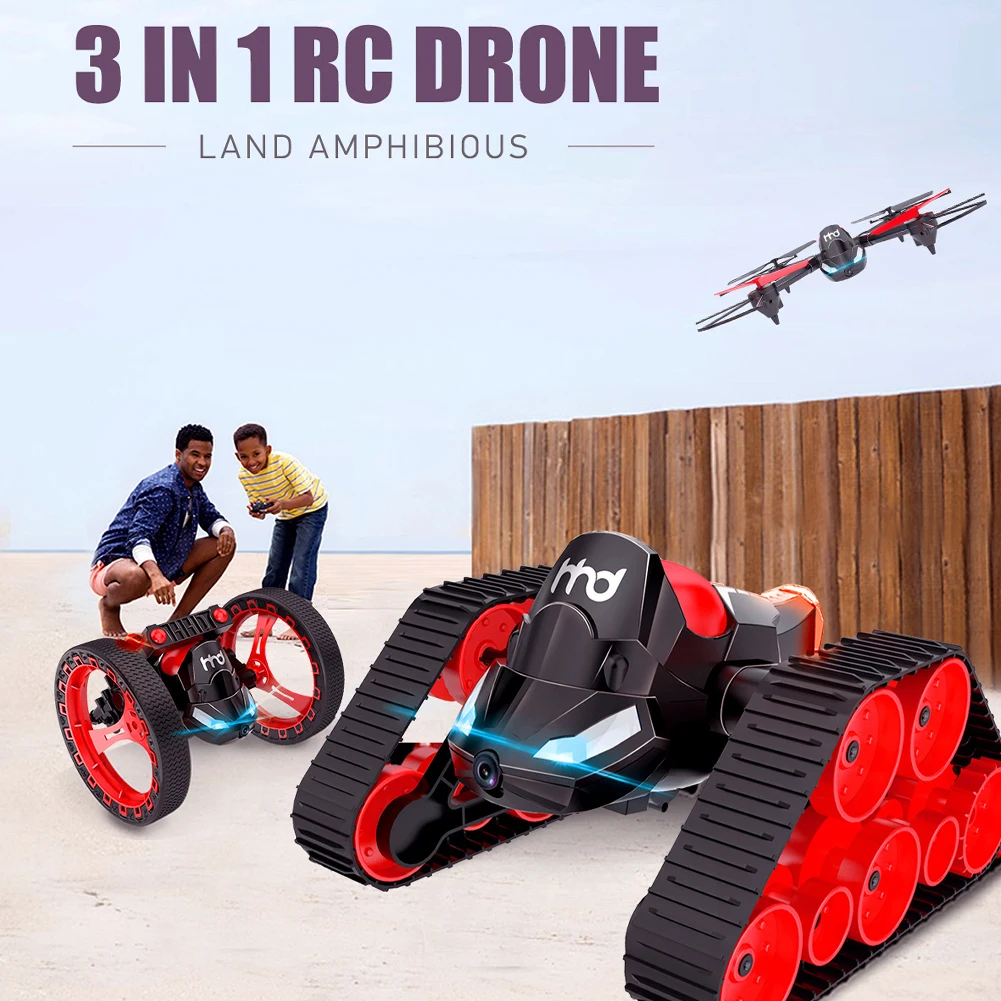DIY 3 in 1 Remote Control Aerial Drone Toy Four-axis Drone Aircraft Aerial Camera UFO Mode Strange Deformation Bounce Car Toy
DIY 3 in 1 Remote Control Aerial Drone Toy Four-axis Drone Aircraft Aerial Camera UFO Mode Strange Deformation Bounce Car Toy