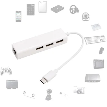 MacBook USB3.1 USB-C Type-C to RJ45 Ethernet LAN Adapter With 3 Port USB Hub B85B
MacBook USB3.1 USB-C Type-C to RJ45 Ethernet LAN Adapter With 3 Port USB Hub B85B