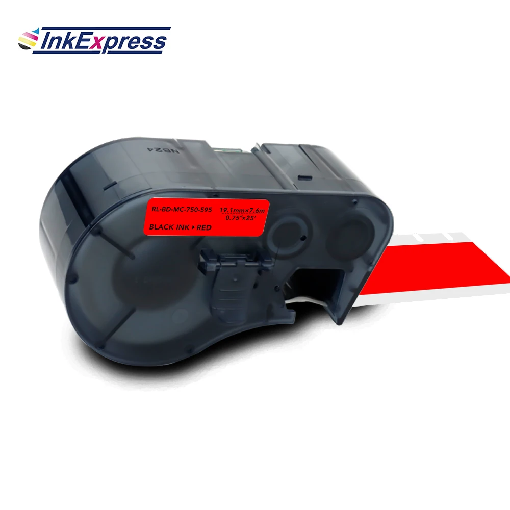 

InkExpress Black On Red Label Tape Compatible For Brady MC-750-595 Labels For Brady BMP-41 BMP-51 BMP-53 Handheld Label Maker