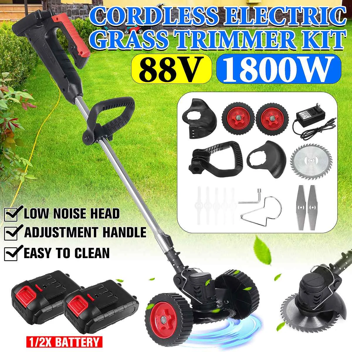 1800W 88V Cordless Electric Grass Trimmer Lawn Mower Weeds Brush Length Adjustable Cutter Garden Tool
1800W 88V Cordless Electric Grass Trimmer Lawn Mower Weeds Brush Length Adjustable Cutter Garden Tool