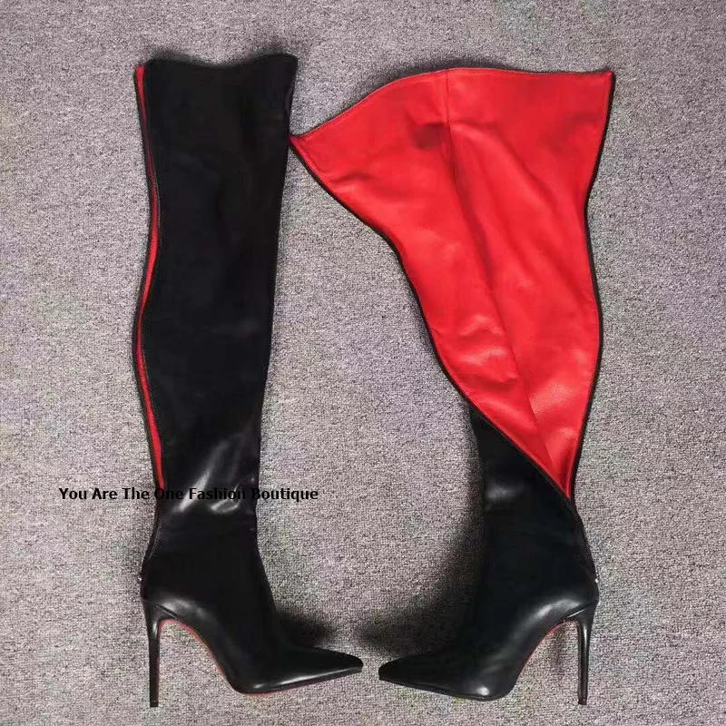 Fashion Multi Color Black Plain Leather Over The knee Thin High Heeled Winter Boots Women Pointed Toe Thigh High Bota Size 35-46
Fashion Multi Color Black Plain Leather Over The knee Thin High Heeled Winter Boots Women Pointed Toe Thigh High Bota Size 35-46