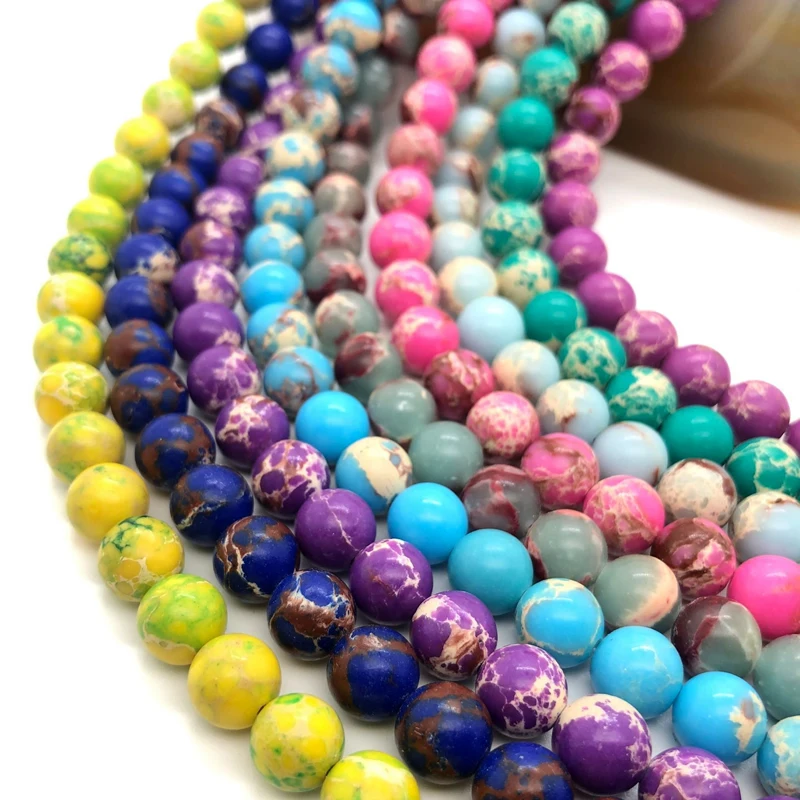 Natural Stone Multicolor Sea Sediment Turquois Imperial Jaspers Beads 4/6/8/10/12MM Diy Beads For Jewelry Making
Natural Stone Multicolor Sea Sediment Turquois Imperial Jaspers Beads 4/6/8/10/12MM Diy Beads For Jewelry Making