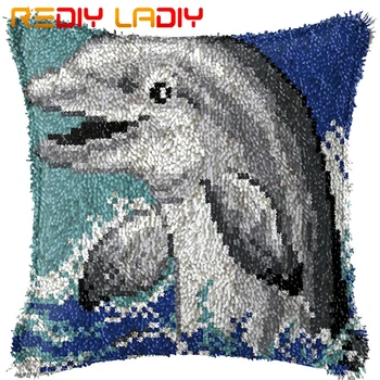 Latch Hook Cushion Sining Dolphins Printed Canvas Cushion Front Acrylic Yarn Crochet Pillow Case Kits Hobby & Crafts Home Decor 
Latch Hook Cushion Sining Dolphins Printed Canvas Cushion Front Acrylic Yarn Crochet Pillow Case Kits Hobby & Crafts Home Decor