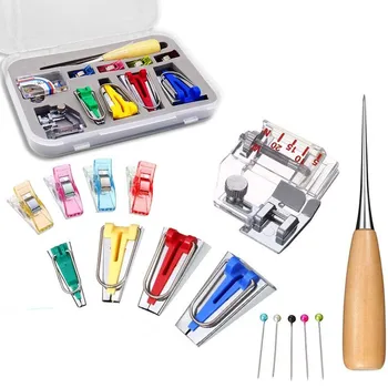 11Pcs Multi-Function Fabric Bias Tape Maker Binding Foot Craft Clips DIY Patchwork Fabric Tool Sewing Machine Kit Bias Binding 
11Pcs Multi-Function Fabric Bias Tape Maker Binding Foot Craft Clips DIY Patchwork Fabric Tool Sewing Machine Kit Bias Binding