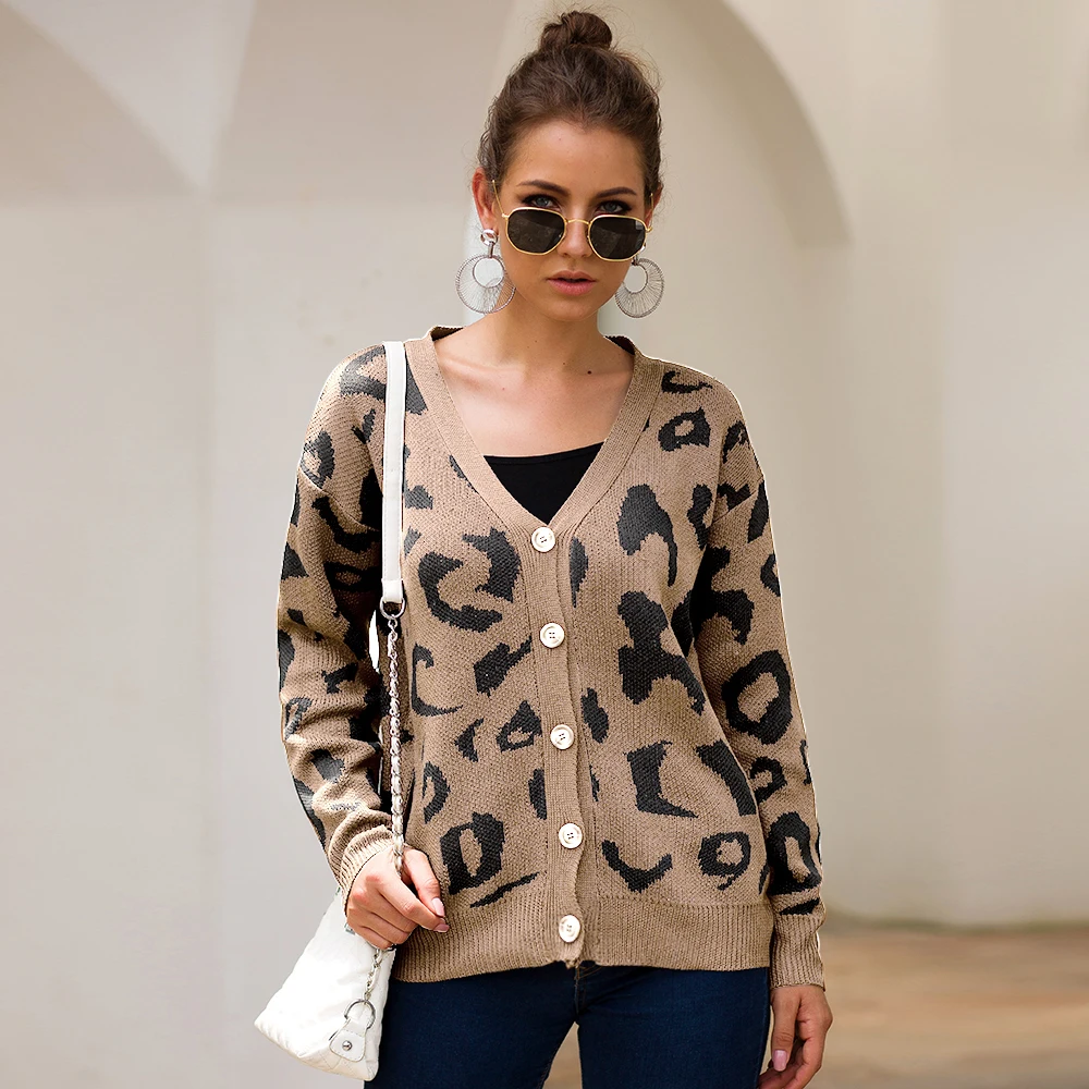Sweater Cardigan Long Sleeve Womens Leopard Cardigan Femme V Neck Mujer Pull Sweaters Winter Streetwear Sexy Knitted Cardigan
Sweater Cardigan Long Sleeve Womens Leopard Cardigan Femme V Neck Mujer Pull Sweaters Winter Streetwear Sexy Knitted Cardigan