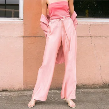 Thin High Waist Pants Women Pants Wide Leg Loose Casual Solid Harajuku Streetwear 2020 New Summer Pink Trousers Free Shipping 
Thin High Waist Pants Women Pants Wide Leg Loose Casual Solid Harajuku Streetwear 2020 New Summer Pink Trousers Free Shipping