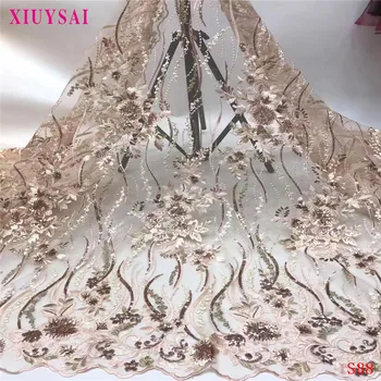 French Net Lace Fabric 2020 Latest african guipure lace fabric with embroidery mesh tulle wine red cord Sequins lace fabric
French Net Lace Fabric 2020 Latest african guipure lace fabric with embroidery mesh tulle wine red cord Sequins lace fabric