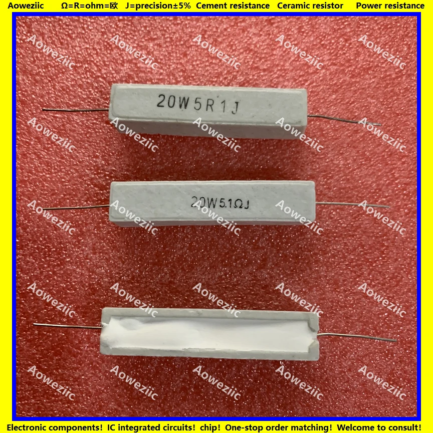 Горизонтальный цементный резистор RX27 20 Вт 5,1 Ом 20 Вт 5.1R 5.1RJ 20W5R1J, 10 шт., керамическое сопротивление, точность 5%, силовое сопротивление 
Горизонтальный цементный резистор RX27 20 Вт 5,1 Ом 20 Вт 5.1R 5.1RJ 20W5R1J, 10 шт., керамическое сопротивление, точность 5%, силовое сопротивление
