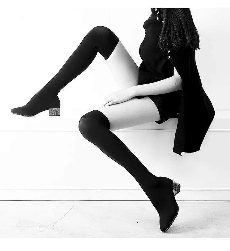 Crystal Solid Over-the-Knee Casual Long Boots for Women Platform Pointed Toe Slip-On Autumn Winter Boots Low Square Heel Shoes
Crystal Solid Over-the-Knee Casual Long Boots for Women Platform Pointed Toe Slip-On Autumn Winter Boots Low Square Heel Shoes