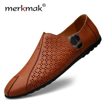 Merkmak Genuine Leather Men Casual Shoes 2020 Mens Comfortable Loafers Breathable Slip on Lazy Driving Shoes Plus Size 37-46
Merkmak Genuine Leather Men Casual Shoes 2020 Mens Comfortable Loafers Breathable Slip on Lazy Driving Shoes Plus Size 37-46